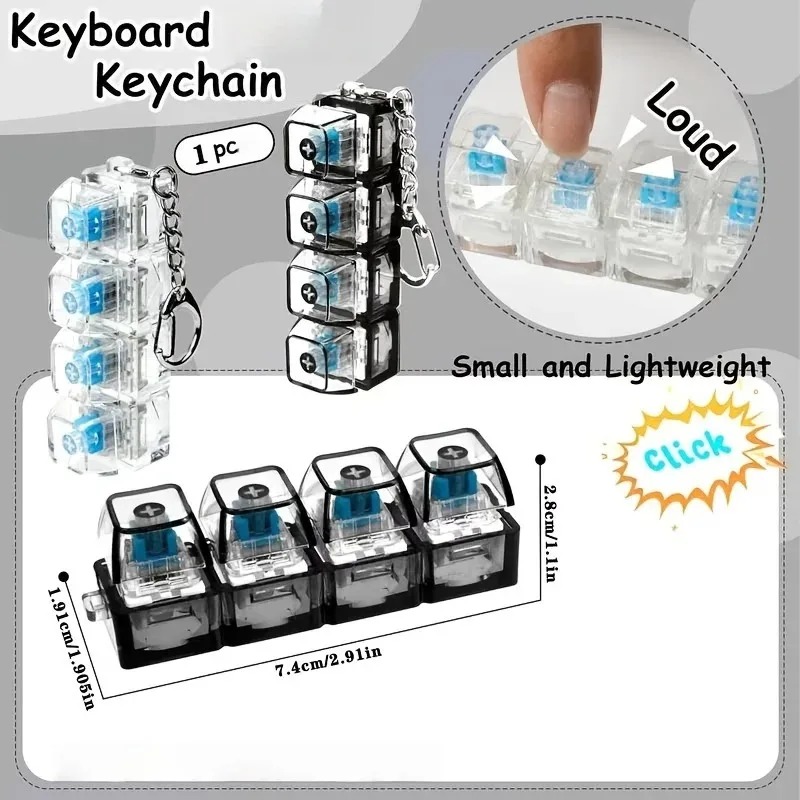 LED Keyboard Keychain Fidget T - Party Games For Adults And Kids 评论和价格