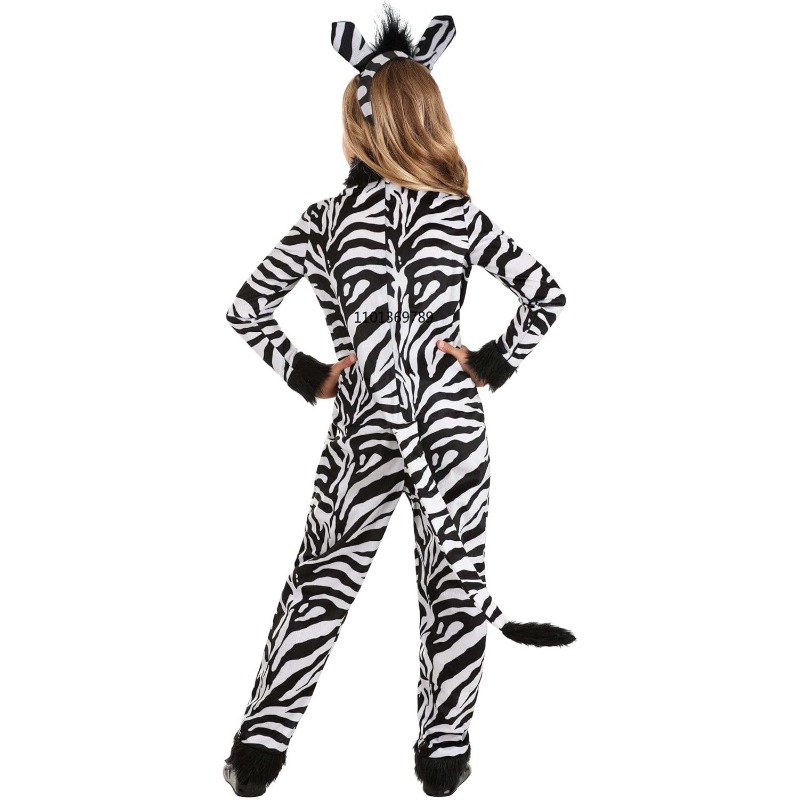 Girls Zebra Costume with Headb - Zoo Party Games 评论和价格